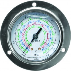 Manometro glicerina in acciaio Inox con flangia anteriore...