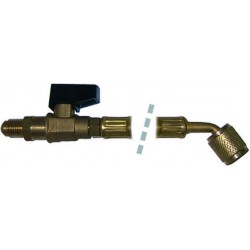 150 mm yellow flexible hose with valve male/female TF-150-1/4D-1/4-45-Y-MF -...
