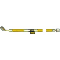 2500 mm yellow flexible hose with mid valve - 45° TF-2500-5/16-5/16-45-Y-V -...