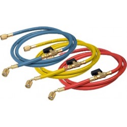 1500 mm 3 flexible hoses series 3-TF-1500-1/4D-1/4-45-V - 1/4 x 1/4 - 45° SAE