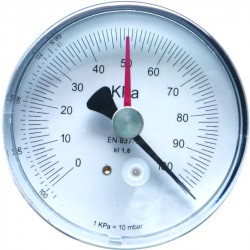 Manometro per vuoto MAN-VUOTO-NPT-63-0-1000-P - 1/8" NPT - Posteriore centrale