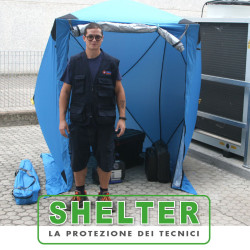 Shelter - Protective cover for outdoor interventions with fiberglass stucture